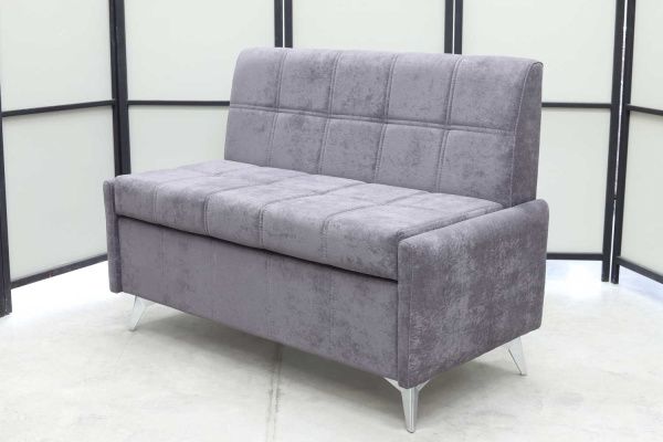 Кухонный прямой диван Авалон с ящиком (антивандальный, ножки хром) - Кухонные диваны