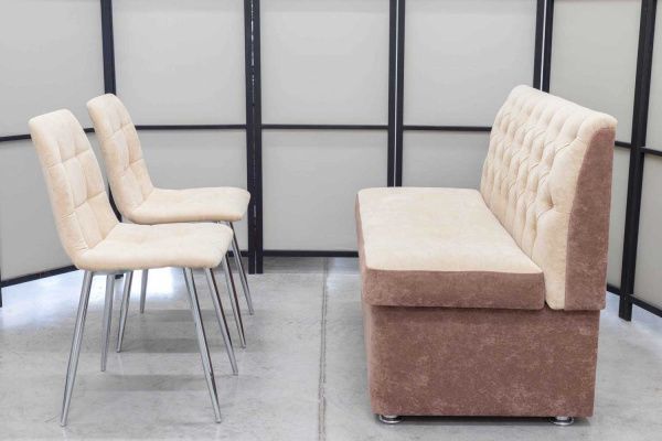 Диван, 2 стула (серия Монро бежевый) Диван, 2 стула (серия Монро бежевый) - Кухонные диваны