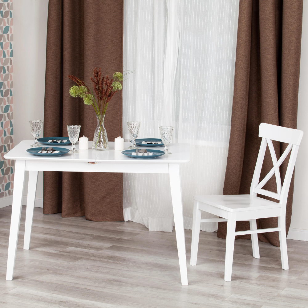 Стул Retro - дерево гевея, МДФ, 44,3 x 55 x 89 x SH45см, Белый (White)