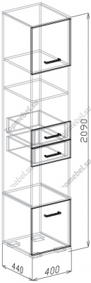 Пенал открытый Лидер (Модуль 4) - Пеналы в прихожую