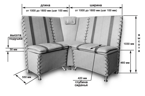 Кухонный угловой диван Георг с ящиками - Кухонные диваны