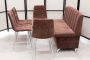 Диван, 4 стула хром (серия Альт шоколад) - Кухонные наборыССС