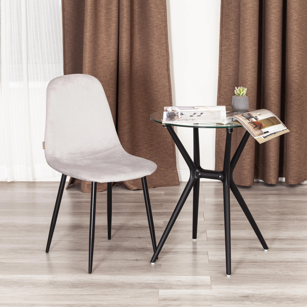 Стул BREEZE (mod. JSC-58) - Велюр/металл , 44 х 53 х 86 см, Light grey (светло-серый) HLR14 / черный Стул BREEZE (mod. JSC-58) - Велюр/металл , 44 х 53 х 86 см, Light grey (светло-серый) HLR14 / черный