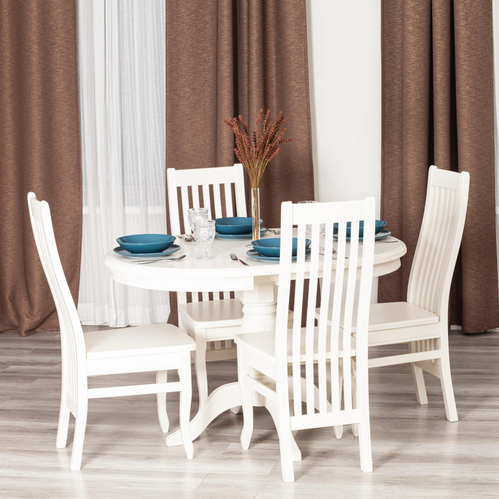 Стул DOLCE жёсткое сидение - бук, мдф, 40х46х100см, Ivory white