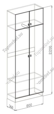 Шкаф 2х Вега (Модуль 3) - Недорогие шкафы в прихожую