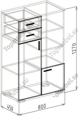 Тумба Саудер Статус (Модуль 8) - Пеналы в прихожую