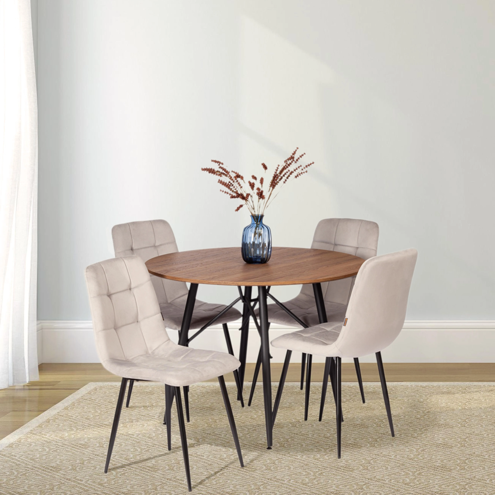 Стул CHILLY (mod. JSC-220) - Велюр/металл , 44,5х52,5х88 см, Light grey (светло-серый) HLR14 / черный