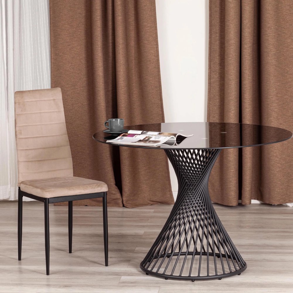 Стул Easy (mod. 24-1) - металл, вельвет, 49 х 41 х 98 см, Beige (бежевый) HLR8 / черный