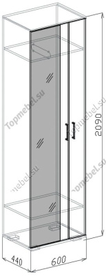 Шкаф с зеркалом Лидер (Модуль 2) - Недорогие шкафы в прихожую