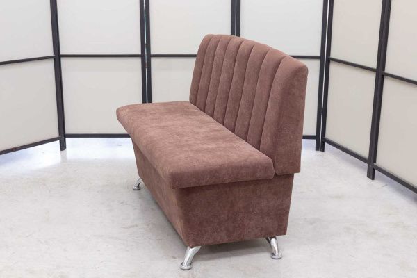 Кухонный прямой диван Альт с ящиком (антивандальный шоколад) - Кухонные диваны