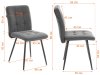 Стул обеденный Medeo  (2 шт. в упаковке) - LT, велюр, серый/черный, 29, 45х56х89 см