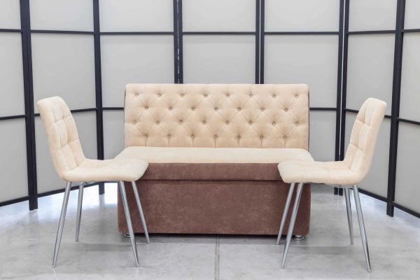 Диван, 2 стула (серия Монро бежевый) Диван, 2 стула (серия Монро бежевый) - Кухонные диваны