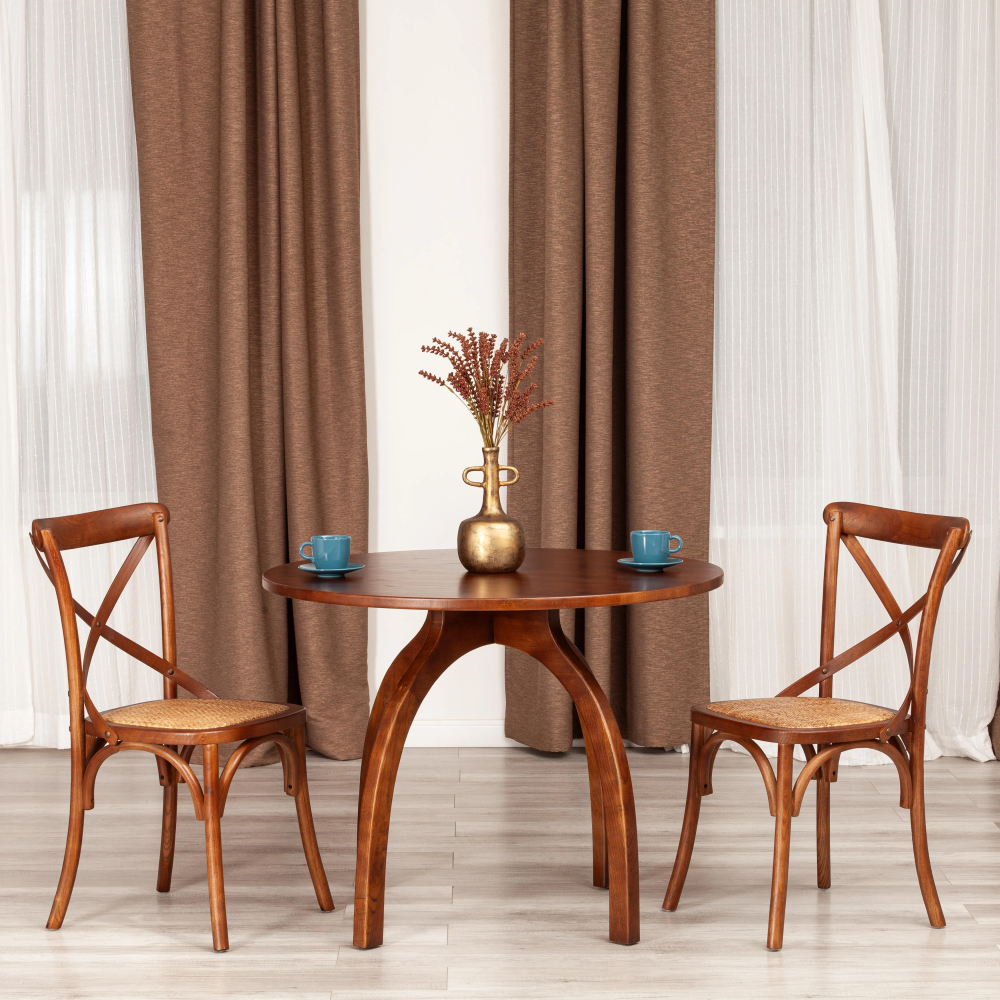 Стол THONET (mod.T9108) - дерево вяз, 100х75 см, Темный Орех (№5)