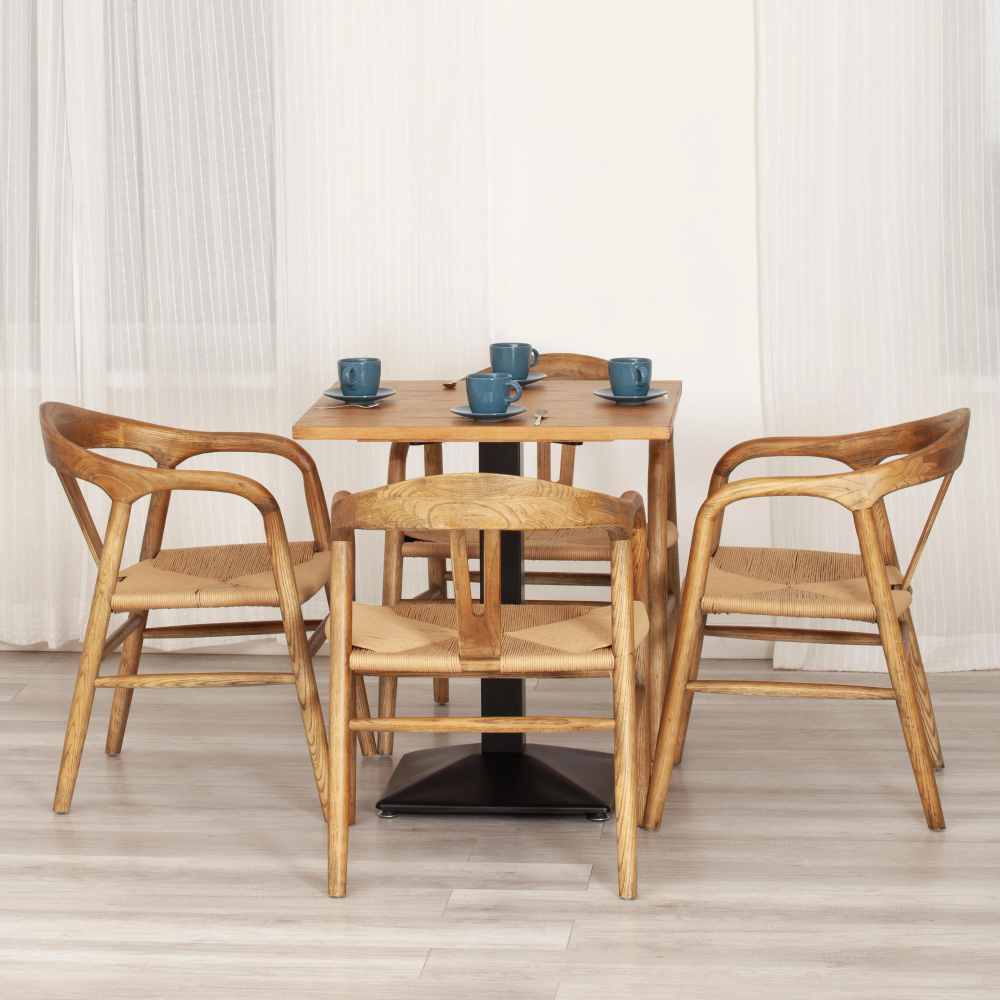 Стул VALI - дерево вяз/бечевка, Груша (№3), 50х46х77 см