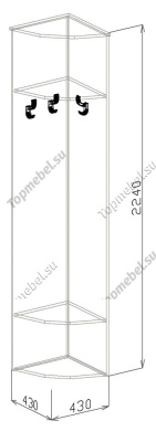 Прихожая Ника угол 1 - Угловой шкаф в прихожую