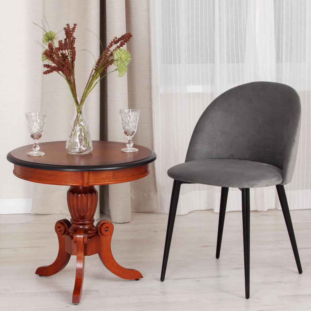 Стул MONRO (mod. 710) - ткань/металл, серый barkhat 26/черный, 55х51х78 см, высота до сиденья 47 см