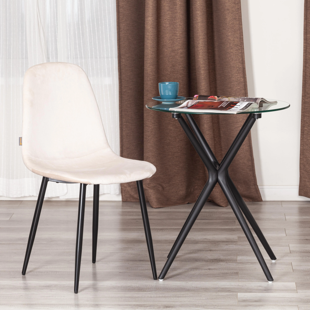 Стул BREEZE (mod. JSC-58) - Велюр/металл , 44 х 53 х 86 см, beige (бежевый) HLR2 / черный Стул BREEZE (mod. JSC-58) - Велюр/металл , 44 х 53 х 86 см, beige (бежевый) HLR2 / черный