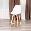 Стул барный TULIP BAR (mod. C1014H-1) - пластик/дерево, 42 х 47,5 х 104 см, White (Белый) 70029/ натуральный