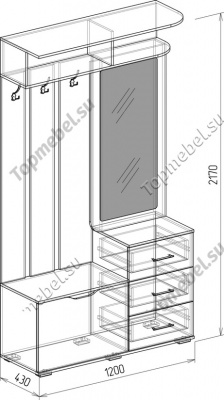 Прихожая Байкал (Модуль 5) Прихожая Байкал (Модуль 5) - Малогабаритные прихожие