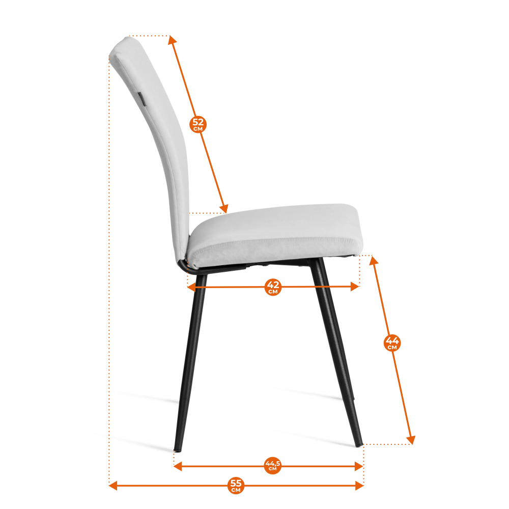 Стул обеденный Monte Carlo - TREND, флок , бежевый/черный, 7, 49х51х93 см