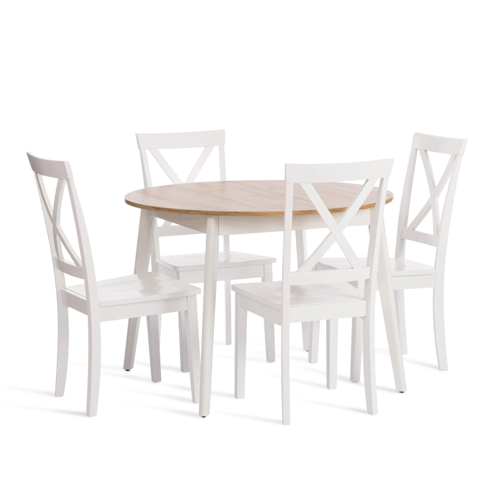 Стул GOLFI (Гольфи) - дерево гевея/мдф, 44x54x95, pure white (402)