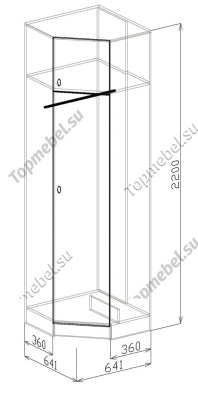 Шкаф угловой Вега (Модуль 7) - Угловой шкаф в прихожую