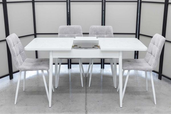Обеденная группа (стол Ост белый и 4 стула Тетра) Обеденная группа (стол Ост белый и 4 стула Тетра) - Обеденные группыССС