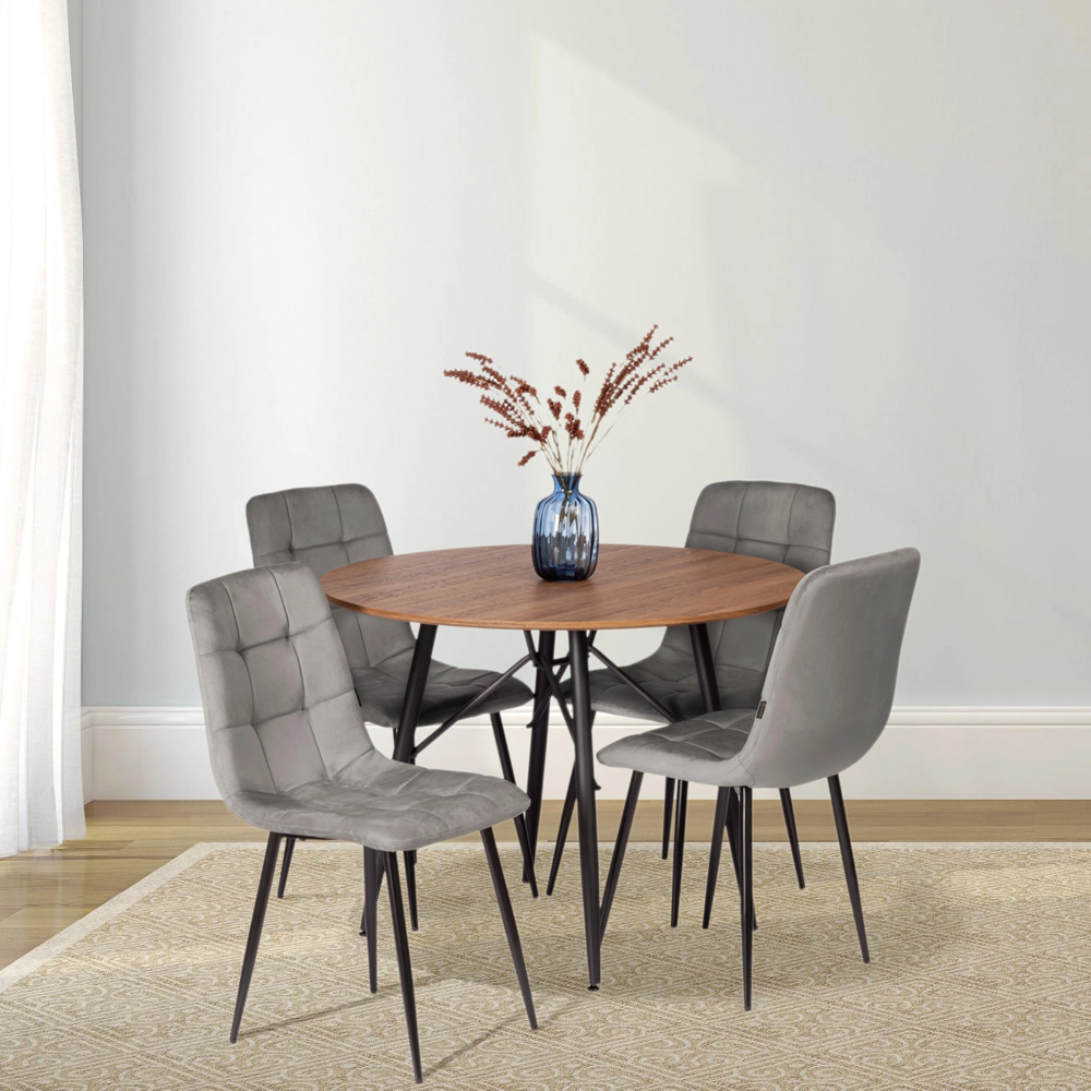 Стул CHILLY (mod. JSC-220) - Велюр/металл , 44,5х52,5х88 см, Dark grey (темно-серый) HLR24 / черный