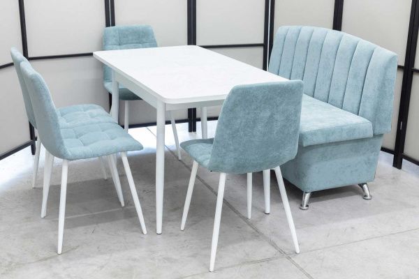 Диван, стол, 4 стула (серия Альт ментол) Диван, стол, 4 стула (серия Альт ментол) - Кухонные наборыССС
