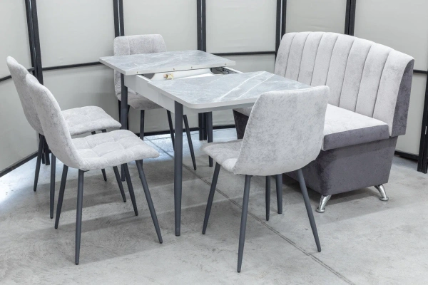 Обеденная группа Альт-1 Кватро светло-серый Обеденная группа Альт-1 Кватро светло-серый - Кухонные наборыССС