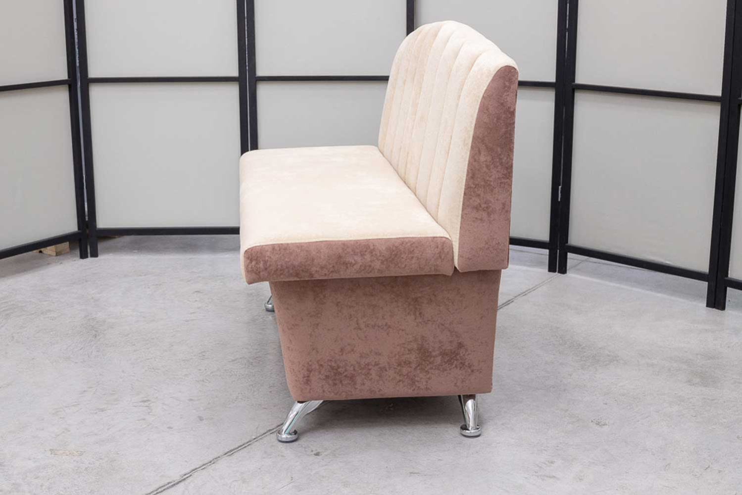 Кухонный прямой диван Альт с ящиком (антивандальный бежевый) - Кухонные диваны