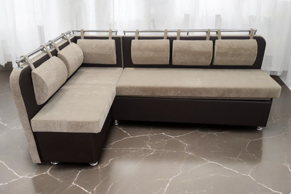 Кухонный угловой диван Лана-4 с подушками и спальным местом - Кухонные диваны