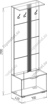 Вешалка 0,7 Стелла (Модуль 2) - Вешалки напольные