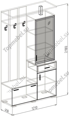 Прихожая Статус (Модуль 15) - Прихожие с зеркалом