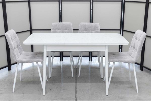 Обеденная группа (стол Ост белый и 4 стула Тетра) Обеденная группа (стол Ост белый и 4 стула Тетра) - Обеденные группыССС