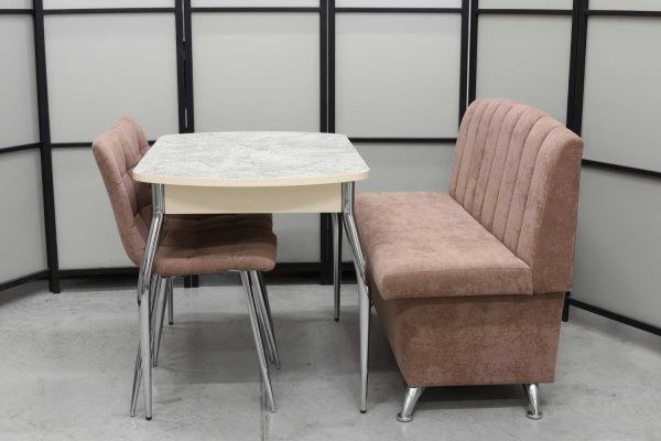 Обеденная группа Альт (диван Альт мокка, стол Милт и стулья Тетра) Обеденная группа Альт (диван Альт мокка, стол Милт и стулья Тетра) - Кухонные наборыССС