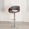 Барный стул LANDO (mod.4036) - металл/дерево/ткань, 59х51х93-114 см, высота сиденья 62-83 см, серый/орех/хром, Aimcasa 28