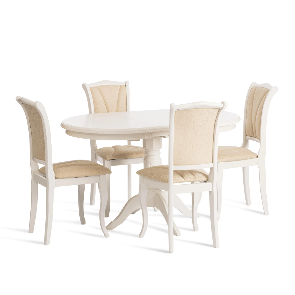 Стул Opera ( OP-SC ) - дерево гевея, 45х53х97см, ivory white (слоновая кость 2-5), ткань бежевая (A168B)