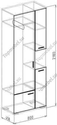 Шкаф комби Статус (Модуль 4) - Шкафы в прихожую