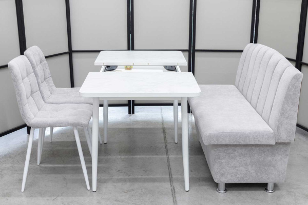 Диван, стол, 2 стула (серия Альт светло-серый) Диван, стол, 2 стула (серия Альт светло-серый) - Кухонные наборыССС