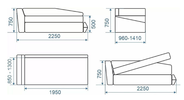 Тахта Шер синяя левый угол. Детальная фотография