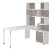 Компьютерный стол СР-420-170 - корпус белый жемчуг, фасады нельсон, столешница белый жемчуг