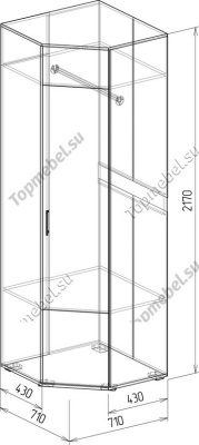 Шкаф угловой Байкал (Модуль 8) - Угловой шкаф в прихожую