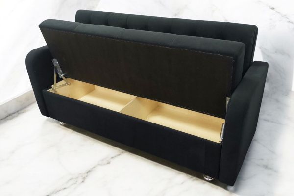 Кухонный прямой диван Лана-1 с ящиком и каретной стяжкой - Кухонные диваны