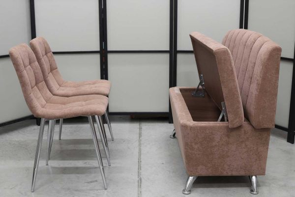 Диван, 2 стула хром (серия Альт мокка) Диван, 2 стула хром (серия Альт мокка) - Кухонные наборыССС