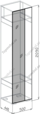 Вешалка с зеркалом 0,5 Лидер (Модуль 6) - Вешалки напольные