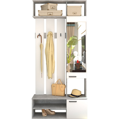 Прихожая Орион-2 (Ателье светлое / Белый) - Готовые прихожие