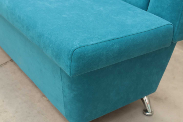 Кухонный прямой диван Альт с ящиком (сине-зеленый) - Кухонные диваны