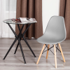 Стул CINDY (EAMES) (mod. 1801) - дерево бук/металл/сиденье пластик, 45x51x82 см, Light grey (светло-серый)