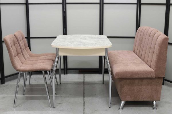 Обеденная группа Альт (диван Альт мокка, стол Милт и стулья Тетра) Обеденная группа Альт (диван Альт мокка, стол Милт и стулья Тетра) - Кухонные наборыССС